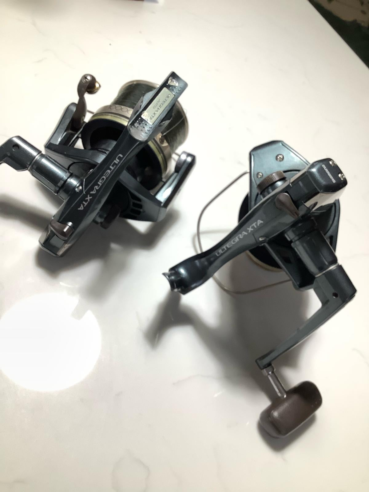 2 x Shimano Ultegra XTE 10000 Baitrunner Carp Fishing Reels.