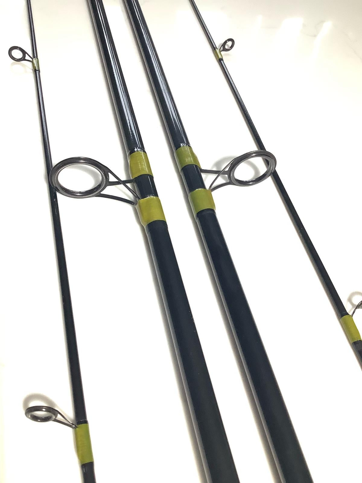 2 x Rod Hutchinson Sabre XL Vintage Old School Carbon Carp Fishing Rods. 12’. 2.5lb T/C. EX.