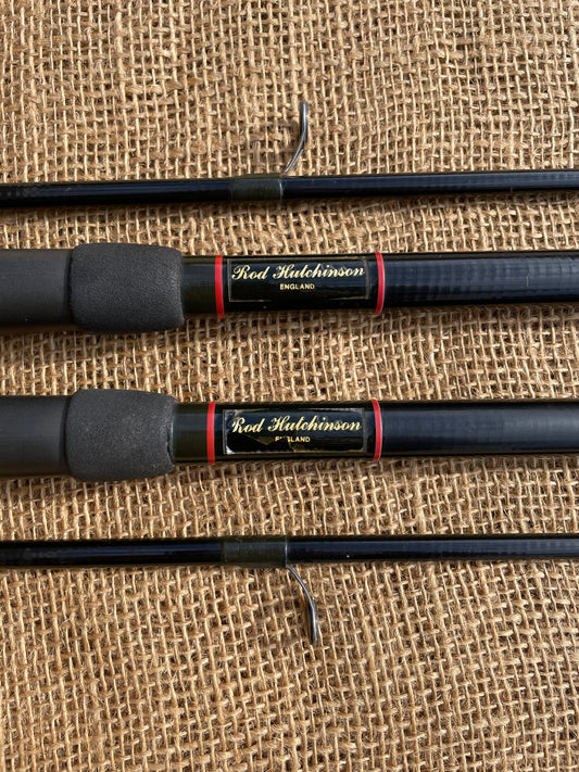 2 x Rod Hutchinson Old School Carbon Carp Fishing Rods. 12’. 1980s.