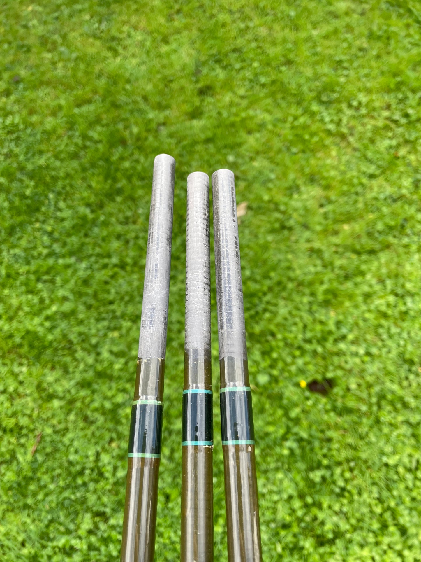 3 x Simpson’s Of Turnford Kevin Maddocks Trident M.P.R Old School Carbon Carp Fishing Rods. 12’6”. 1990s.