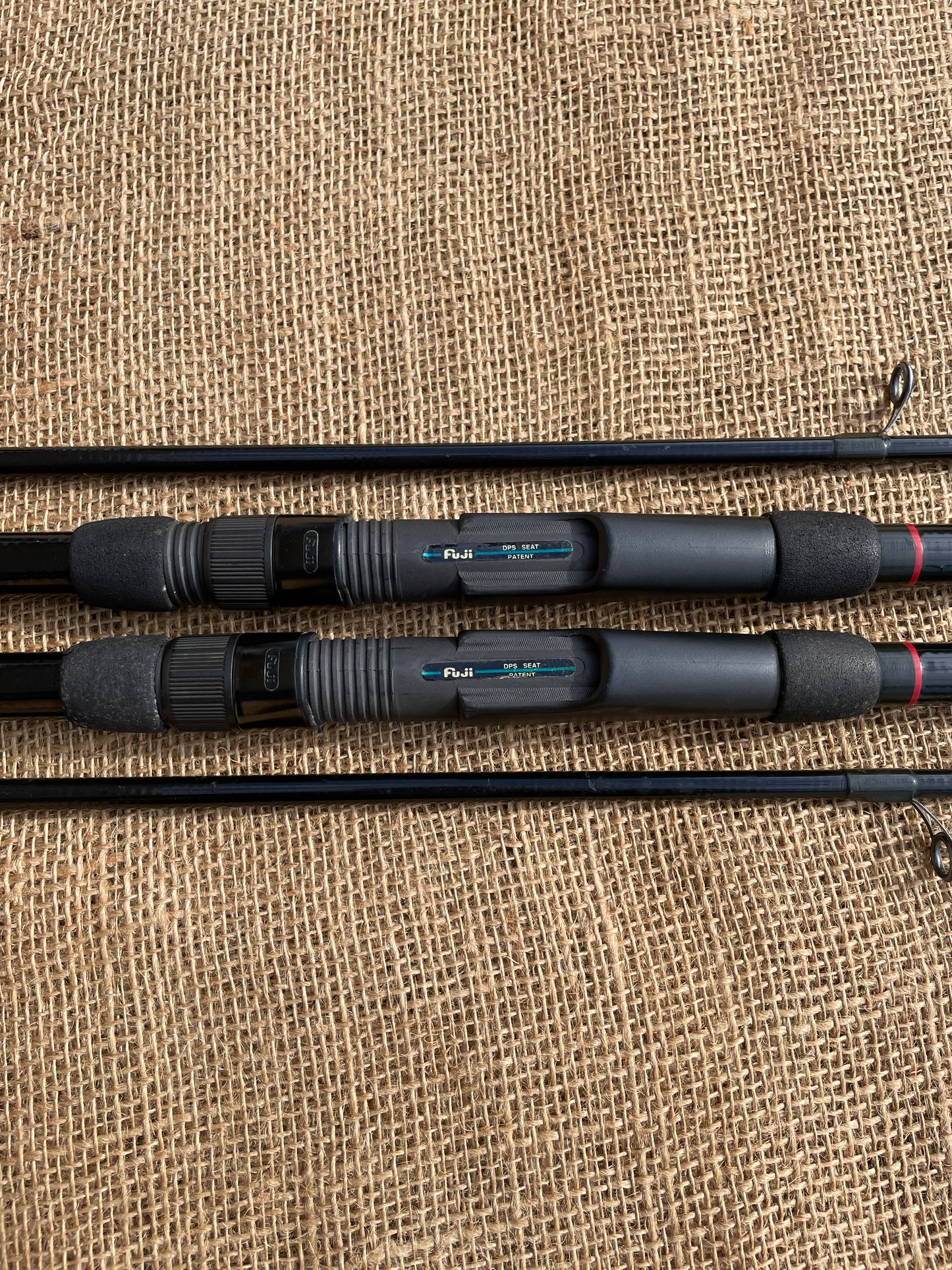 2 x Rod Hutchinson Old School Carbon Carp Fishing Rods. 12’. 1980s.