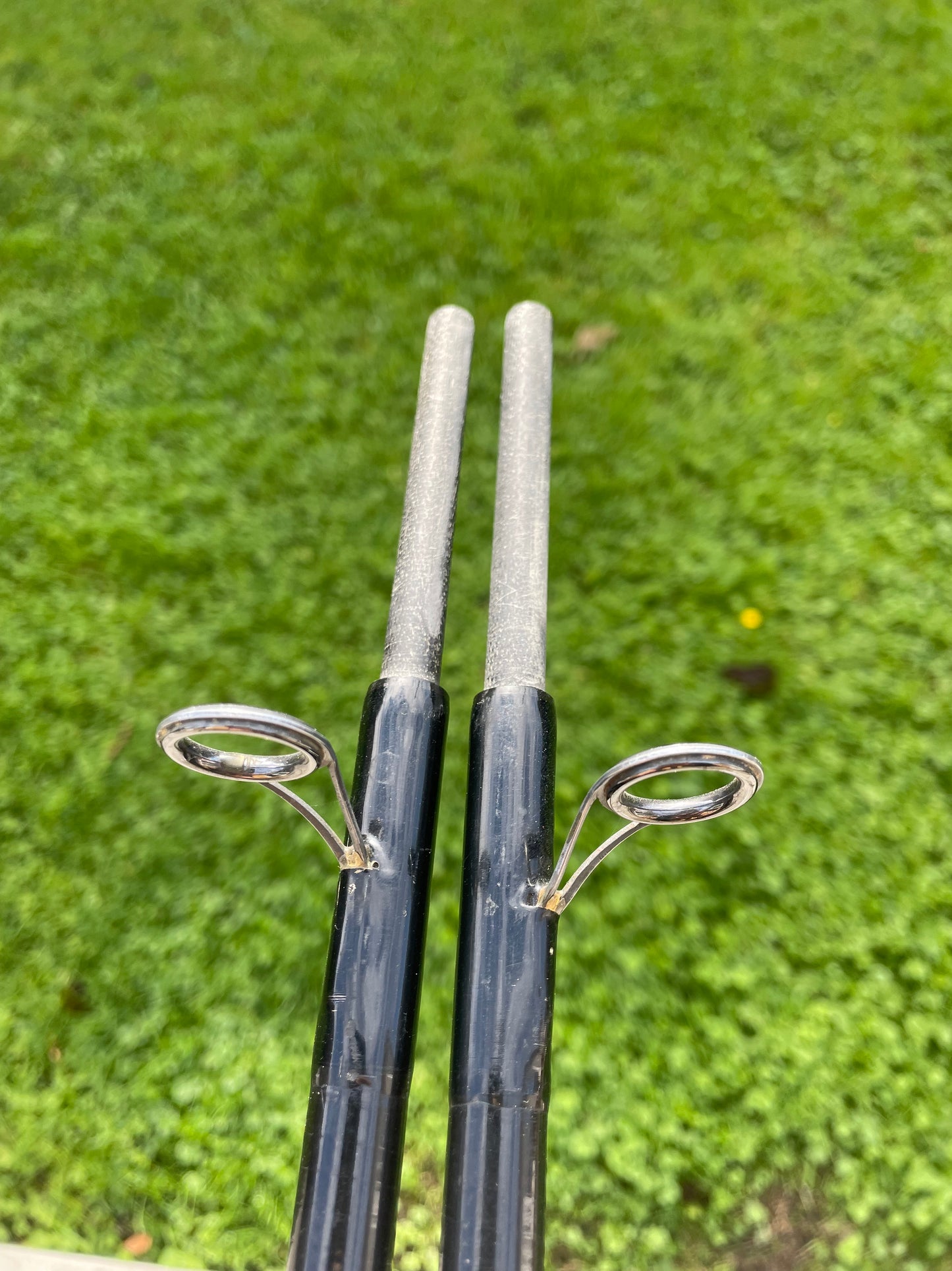 2 x Rod Hutchinson Old School Carbon Carp Fishing Rods. 12’. 1980s.