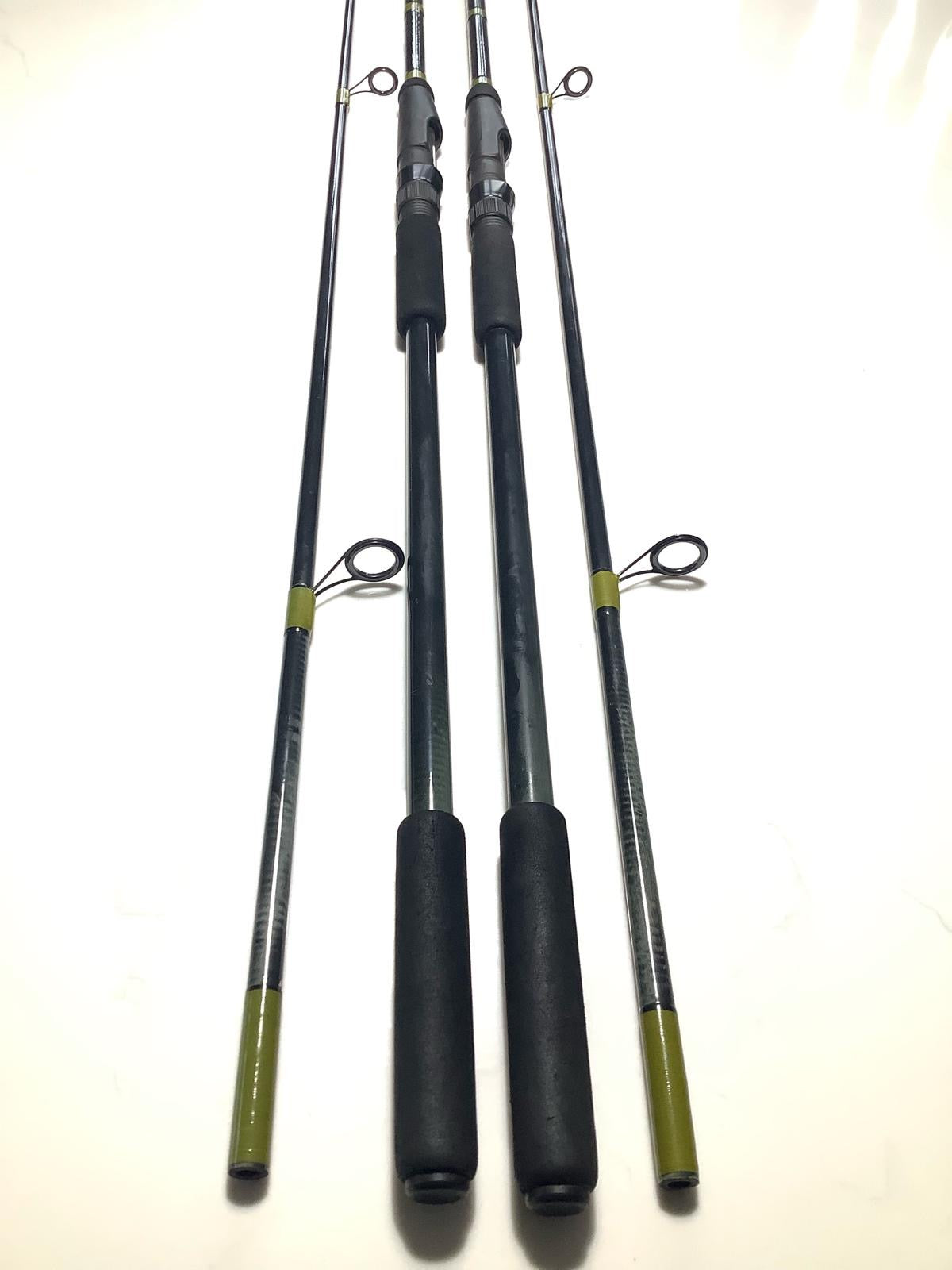 2 x Rod Hutchinson Sabre XL Vintage Old School Carbon Carp Fishing Rods. 12’. 2.5lb T/C. EX.