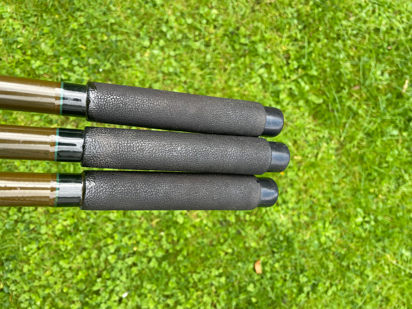 3 x Simpson’s Of Turnford Kevin Maddocks Trident M.P.R Old School Carbon Carp Fishing Rods. 12’6”. 1990s.