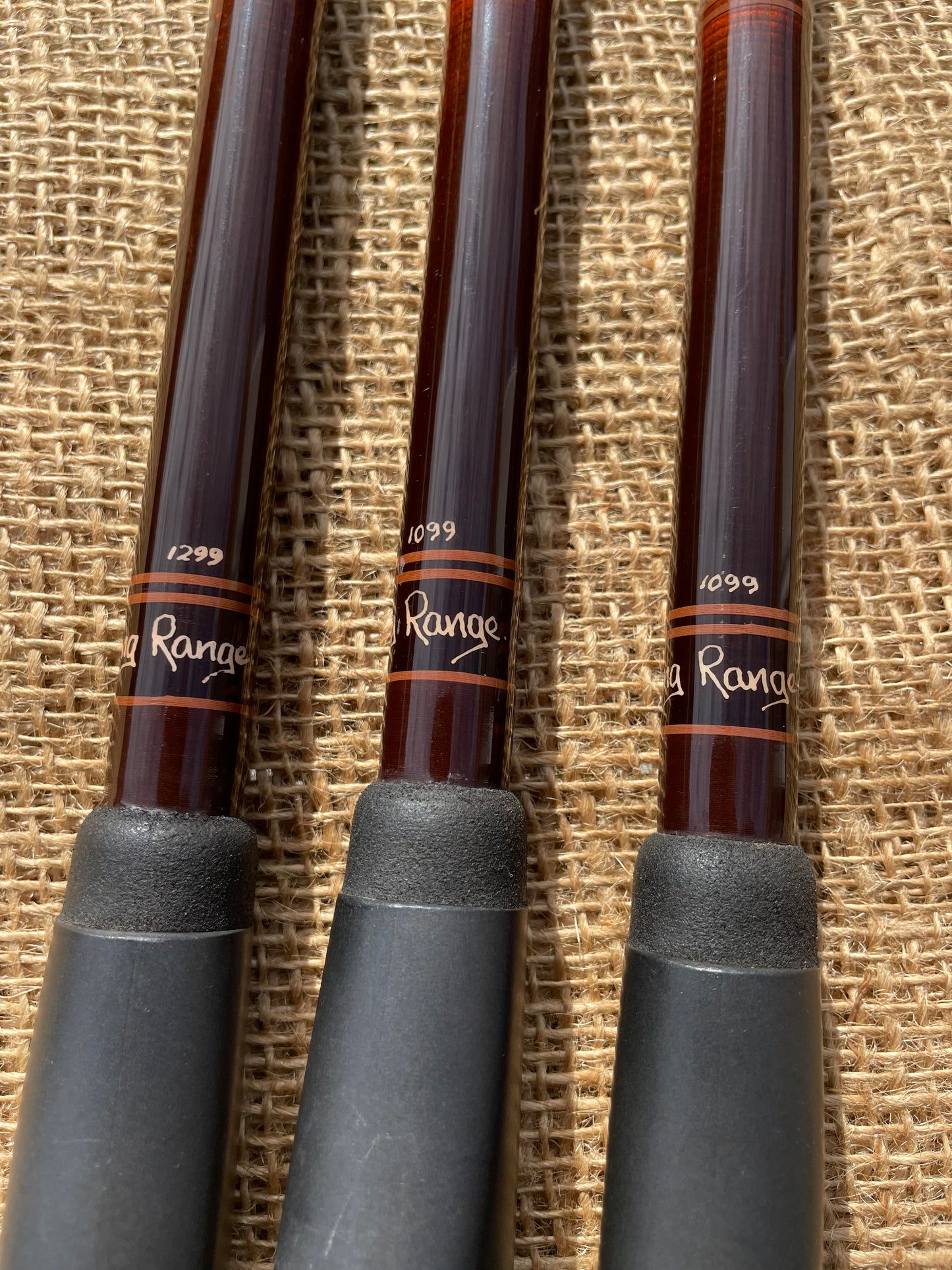 3 x Simpson’s Of Turnford Jim Gibbinson Eclipse LR 12’6” Old School Carp Fishing Rods. 1990s.