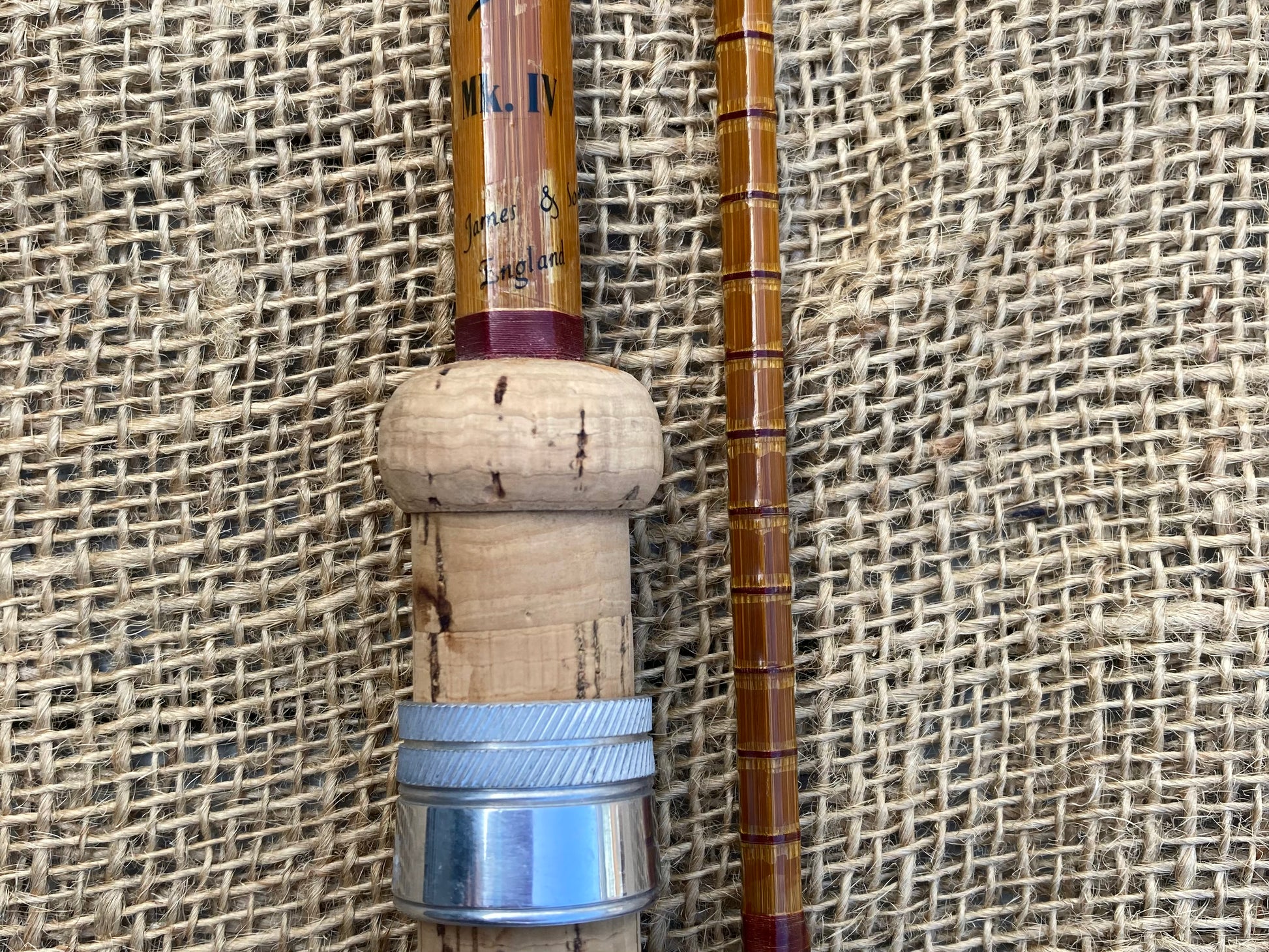 B.James “ Olympic” built cane rod 11ft in excellent fully restored  condition - Antique and Vintage Fishing Tackle
