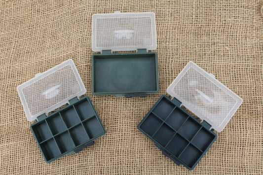 3 x Fox Original System Inner Carp Fishing Tackle Boxes. 1990s.