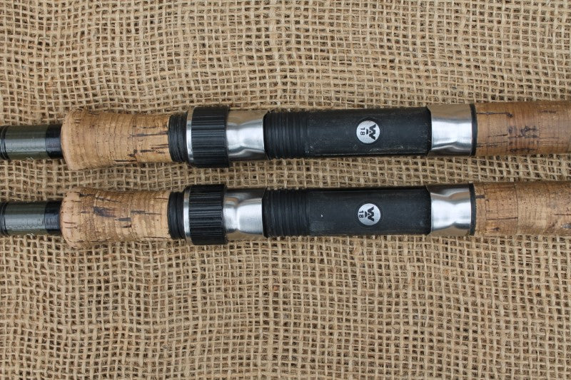 2 x Alan Brown Spiraflex L.R.I Old School Vintage Carp Fishing Rods. 12'. 2.00lb T/C. 1980s.