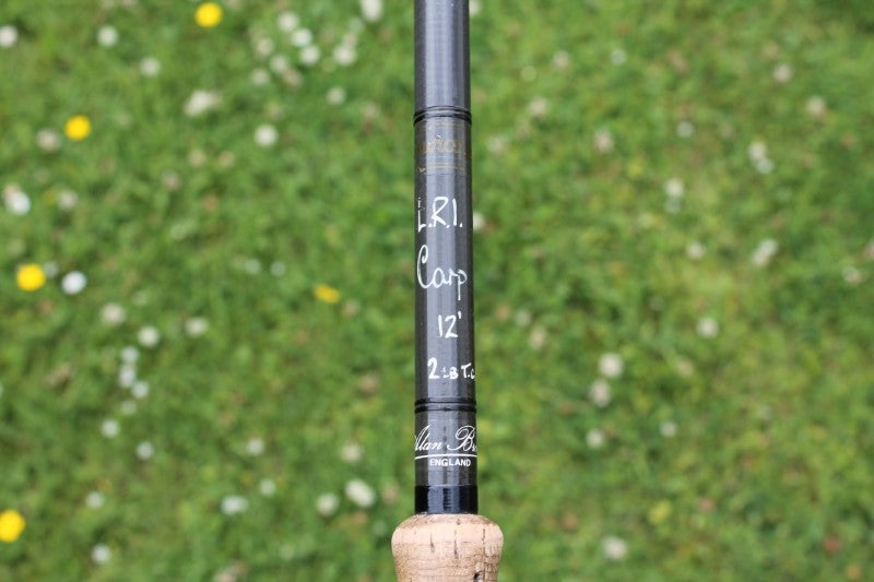 2 x Alan Brown Spiraflex L.R.I Old School Vintage Carp Fishing Rods. 12'. 2.00lb T/C. 1980s.