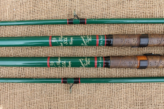 2 x Simpson's Of Turnford 11' F.T. Stepped Up Old School Vintage Glass Carp Fishing Rods.