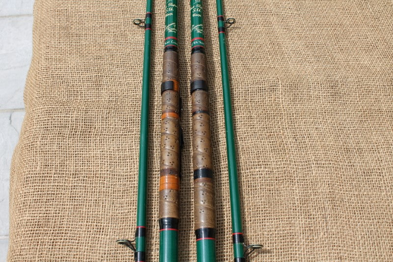 2 x Simpson's Of Turnford 11' F.T. Stepped Up Old School Vintage Glass Carp Fishing Rods.