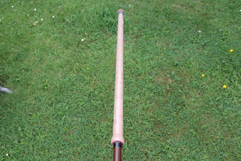 2 x Custom Vintage Glass Carp Fishing Rods With Bespoke Glass Landing Net Handle.