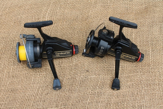 2 x ABU Cardinal 55 Vintage Old School Carp Fishing Reels.