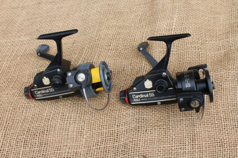 2 x ABU Cardinal 55 Vintage Old School Carp Fishing Reels.