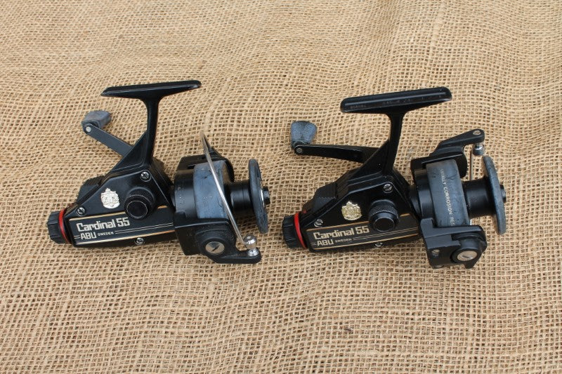 2 x ABU Cardinal 55 Vintage Old School Carp Fishing Reels.