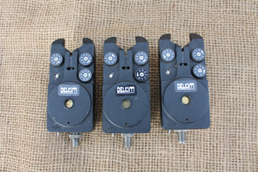 3 x Delkim Bite Alarms. Classic Original Models, Blue LEDs.