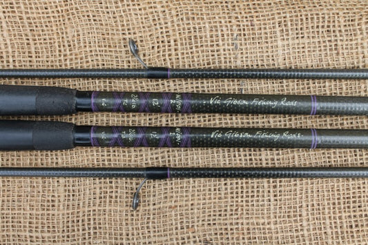 2 x Vic Gibson Custom Built Century Armalite Old School Carp Fishing Rods.